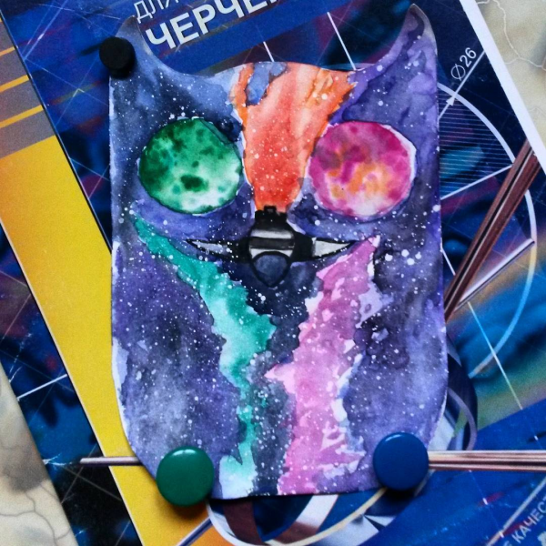 Как нарисовать космос акварелью