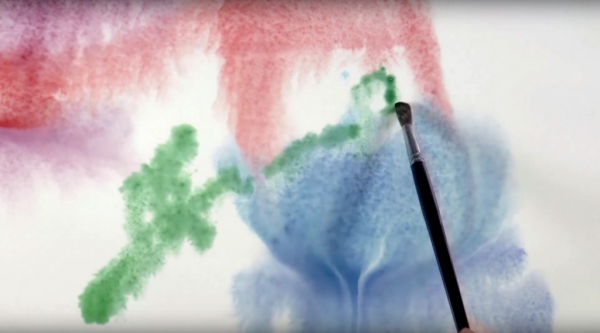 Шаг второй. Наносим цвета на бумагу